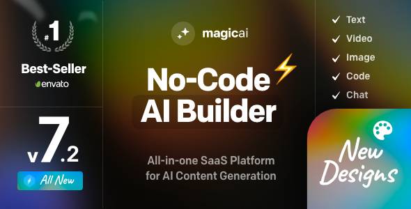 MagicAI - OpenAI Content, Text, Image, Video, Chat, Voice, and Code Generator as SaaS