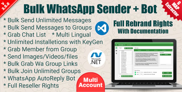 WaSender Bulk WhatsApp Sender + Group Sender + WhatsApp Auto Reply Bot (V3.5.0)