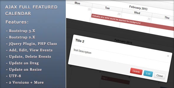Ajax Full Featured Calendar