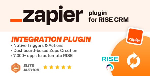 Zapier plugin for RISE CRM - Unlimited Automations with 7000+ services