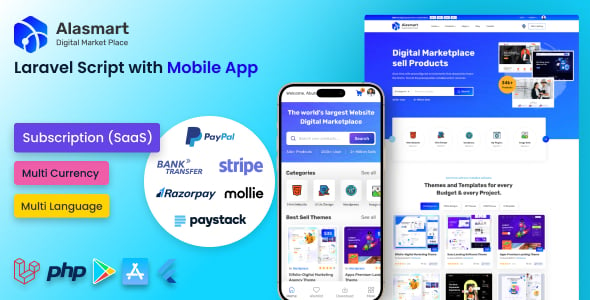 Alasmart - Digital Product Download Marketplace Laravel Script