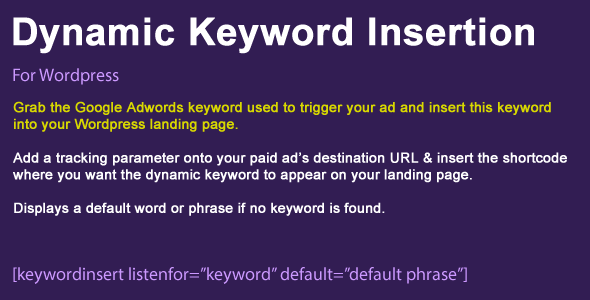 Wordpress Dynamic Keyword Insertion