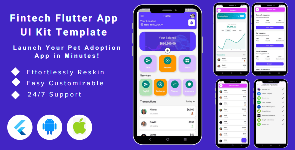 Fintech App Flutter Mobile App Ui Kit Template