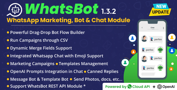 WhatsBot - WhatsApp Marketing, Bot & Chat Module for Perfex CRM